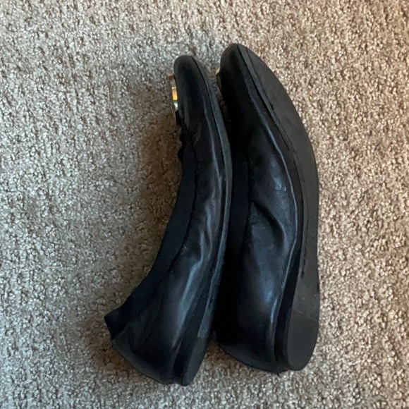 Tory Burch Caroline - Mestico/Elastic 7.5 Black Flats - Picture 2 of 4